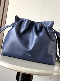 Loewe original calfskin medium flamenco clutch A411FC1 navy blue