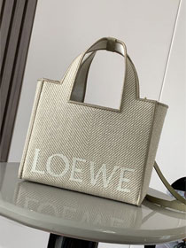Loewe original canvas small font tote A685B59 grey