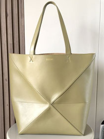 Loewe original calfskin large puzzle fold tote B933Q18 olive