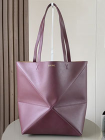 Loewe original calfskin medium puzzle fold tote A657G50 burgundy