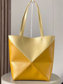 Loewe original calfskin medium puzzle fold tote A657G50 yellow