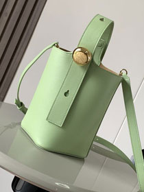 Loewe original calfskin mini pebble bucket BBMX01 light green