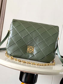 Loewe original lambskin medium goya puffer bag  A896P41 dark green