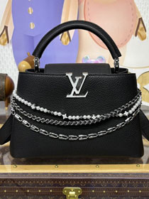 Louis vuitton original calfskin capucines mm M12936 black