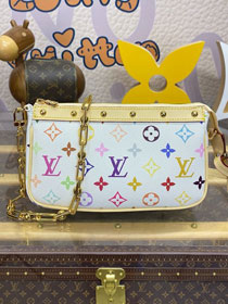 Louis vuitton original multicolored canvas TM pochette accessoires M13404 white