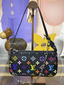 Louis vuitton original multicolored canvas TM pochette accessoires M13663 black