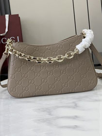 GG original calfskin emblem small shoulder bag 815263 taupe