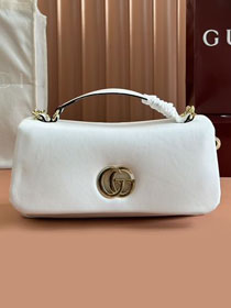 GG original calfskin milano small top handle bag 806016 white