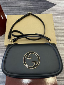 GG original calfskin blondie large top handle bag 815719 black