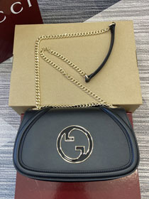 GG original calfskin blondie medium shoulder bag 815715 black