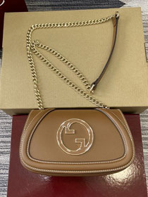 GG original calfskin blondie small shoulder bag 815711 brown