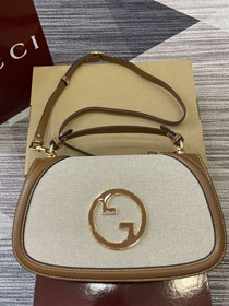 GG original canvas blondie large top handle bag 815719 white&brown