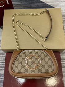 GG original canvas blondie small shoulder bag 815711 brown