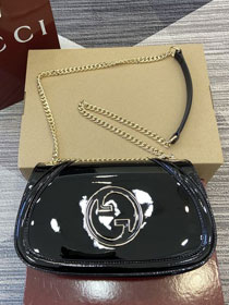 GG original patent calfskin blondie medium shoulder bag 815715 black