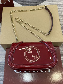 GG original patent calfskin blondie small shoulder bag 815711 bordeaux
