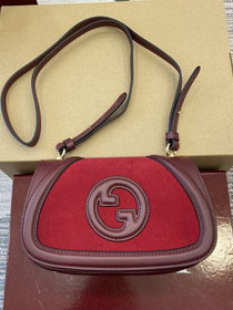 GG original suede calfskin blondie small shoulder bag 815700 red