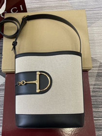 GG original canvas 73 medium bucket bag 833660 black