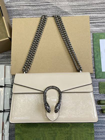 GG original shiny calfskin dionysus medium shoulder bag 795005 white