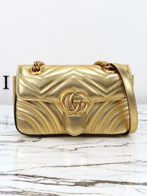 GG original calfskin marmont mini bag 446744 gold