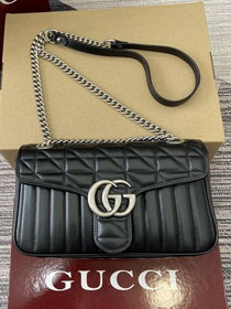 GG original calfskin marmont small shoulder bag 443497 black