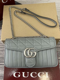 GG original calfskin marmont small shoulder bag 443497 grey