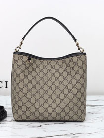 GG original fabric emblem medium bucket bag 815103 black