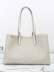 GG original canvas emblem medium tote bag 815213 white