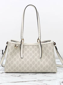 GG original canvas emblem small tote bag 815214 white