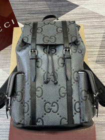 GG original embossed calfskin backpack 625770 black&grey