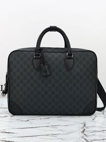 GG original canvas emblem medium briefcase 821149 black