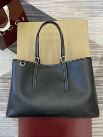 GG original calfskin emblem medium tote bag 815213 black
