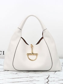 GG original calfskin softbit maxi shoulder bag 837466 white