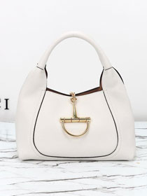 GG original calfskin softbit medium top handle bag 837467 white