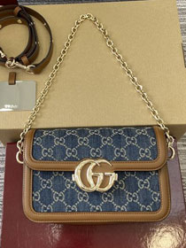 GG original denim go small shoulder bag 826761 blue