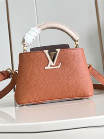 Louis vuitton original calfskin capucines mini handbag M22606 brown