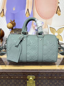 Louis vuitton original calfskin mini keepall 25 M13866 water blue