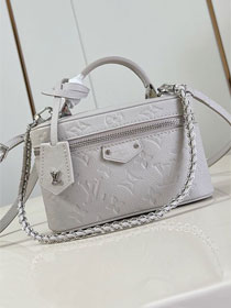Louis vuitton original calfskin vanity chain pouch M13593 grey