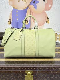 Louis vuitton original taiga calfskin keepall 45 M14124 lemon green