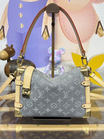 Louis vuitton original denim side trunk mm M13285 grey