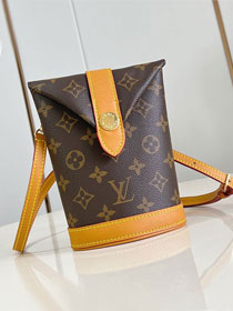 Louis vuitton original monogram canvas calfskin envelope pouch M14056 