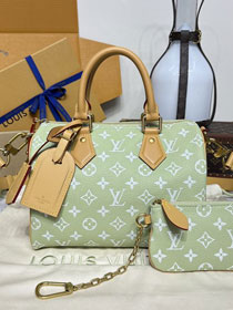 Louis vuitton original soft calfskin speedy P9 25 M15278 light green