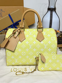 Louis vuitton original soft calfskin speedy P9 30 M21115 lemon yellow