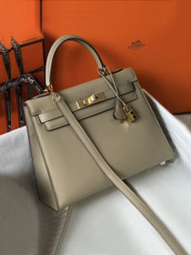 Hermes original epsom leather kelly 25 bag K25-1 grey tourterelle	