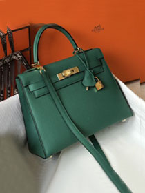 Hermes original epsom leather kelly 25 bag K25-1 malachite