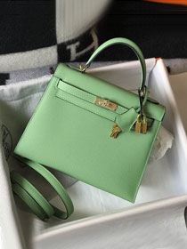 Hermes original epsom leather kelly 25 bag K25-1 vert criquet