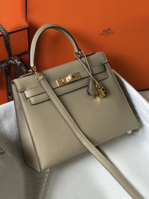 Hermes original epsom leather kelly 28 bag K28-2 grey tourterelle