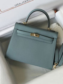 Hermes original epsom leather kelly 28 bag K28-2 ciel