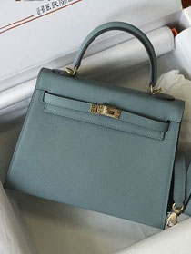 Hermes original epsom leather kelly 32 bag K32-1 ciel