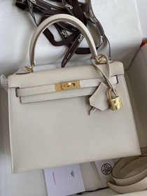 Hermes original epsom leather kelly 32 bag K32-1 craie 