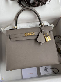 Hermes original epsom leather kelly 32 bag K32-1 grey asphalte
